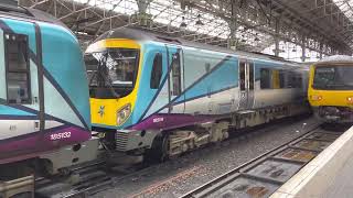 TPX: British Rail Class 185 #185114/#185132 arriving at Manchester Piccadilly [+ Northern #323227]