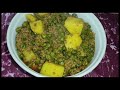 sabz chanay keema or alu ka mazedar salan recipe by kya or kesy