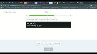 18 AI generated practice | Introduction to JavaScript | Sololearn