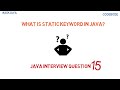 What is static Keyword | Why we use static keyword | Java Interview Question | Ask Java | Code Bode