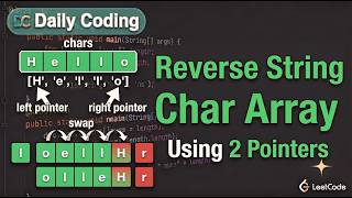 LeetCode 344:Reverse String Using Two Pointers | Step-by-Step Guide #dsa #codinginterview #leetcode
