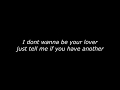 I Don't Wanna Be Your Lover LYRICS