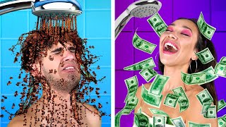 Lucky RICH VS Unlucky BROKE - Girls VS Boys | How to Become Popular by La La Life Games