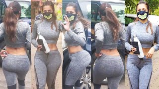 Malaika Arora Flaunts Her Hot & $EXY Figure In Yoga Outfit Snapped Outside The Class In Bandra