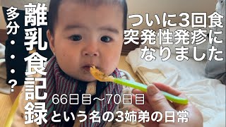 【育児】天ちゃんの離乳食記録/生後8ヶ月/3姉弟の日常vlog