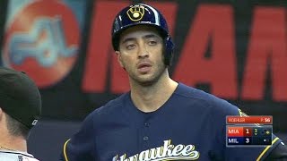 MIA@MIL: Braun strokes another RBI single