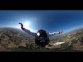 freefly skydive at 360° virtual reality in real sky