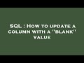 SQL : How to update a column with a 