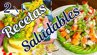 Receta Saludable! 🙌🥙👌Ensalada de verduras con Atún y Vainitas revueltas con Huevo, receta fácil