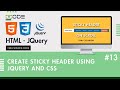Create Sticky Header Using jQuery And CSS | Animated Sticky Header Jquery | Sticky Header