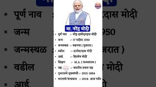 History of PM Narendra Modi | know about pm Narendra Modi life #gk #gktoday  #gkshorts #gkmarathi