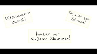 Rechengesetze beim Bruchrechnen - Klammern zuerst, innere vor äußerer Klammer und Punkt vor Strich.