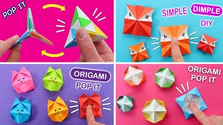 4 Easy Origami Pop It Fidgets. Antistress. Funny Moving PAPER TOY. Simple Dimple. Origami FIDGET TOY