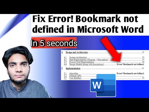 How to fix error bookmark not defined in Microsoft Word in laptop or computer