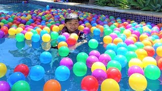 Swimming With 1000 Colour Balls In The Pool Kids Outdoor Fun With CKN