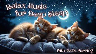 【睡眠用・リラックスタイム用BGM】ぐっすり眠れる猫のゴロゴロ音入り癒やしのBGM | BGM with cat's rumbling sound to help you sleep soundly.