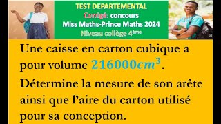 Le cube, patron de cube, arête, face, volume, aire, maths académie, géométrie dans l'espace,