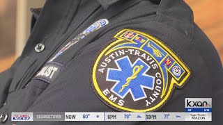 Austin-Travis County Emergency Medical Services paramedics now staged inside Austin airport