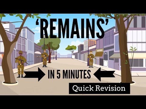 How is conflict shown in the poem remains?