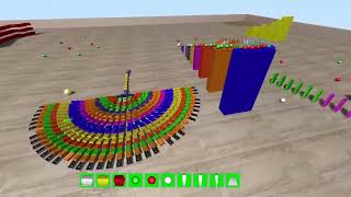 Colorful Minecraft Like Domino Scene