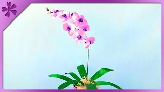 DIY Ribbon orchid (ENG Subtitles) - Speed up #354