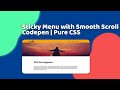 Sticky Menu with Smooth Scroll | Codepen Pure CSS