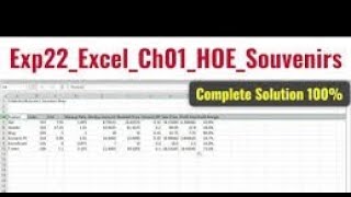 Exp22_Excel_Ch01_HOE_Souvenirs | Excel Chapter 1 Hand On Exercise Celebrity Musician's Souvenir Shop