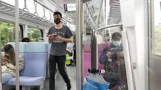 5450次樹林發車經由北迴線開往花蓮的銀綠色新微笑號EMU900型十輛一編組EMU901車王加班首航區間快車(正式營運首航加班區間快車)，(瑞芳站→牡丹站路程景)，首度停靠瑞芳站