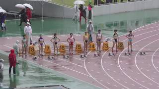 女子100m 準決勝2組 南関東 R01  三村香菜実・ 鷺 麻耶子