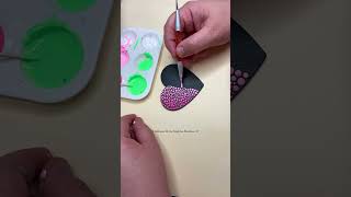 How to paint pink color fade dot art heart #satisfying #painting #craft #dotart #paint #painting
