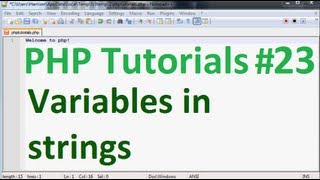 Basic PHP Programming Tutorial 23: Variables in Strings and tokenizing