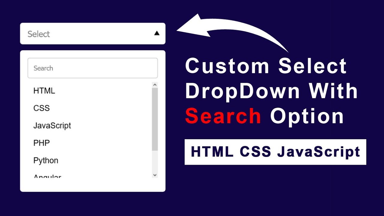 Custom Select Dropdown With Search Option Using JavaScript - YouTube