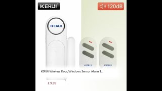 KERUI Wireless Door/Windows Sensor Alarm 300ft 120dB Anti-Theft Smart Remote Control For Kids Cab...