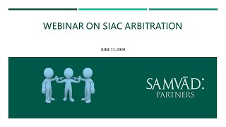 WEBINAR ON SIAC ARBITRATION