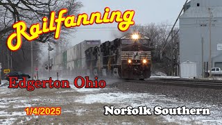 Railfanning Norfolk Southern in Edgerton, Ohio |  Ethanol, Mixed Freight, Intermodal \u0026 More (1/4/25)