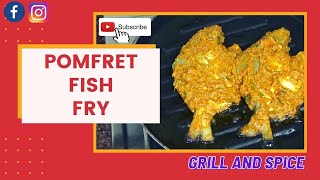 Beach style Pomfret fry at home || oven made GRILLED POMFRET || #pomfret #homemade #delicious