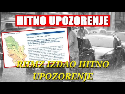 HITNO UPOZORENJE RHMZ! - YouTube