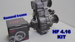 #jimny #samurai #sj413 Instalation 4.16 KIT into Samurai t-case (eng sub)