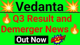 Vedanta Q3 Results and 🔴Demerger Latest News #q3resultssharemarketnews