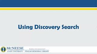 Discovery Search