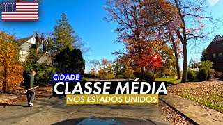 Dirigindo Pela Cidade de Classe Média Alta nos Estados Unidos | West Orange, New Jersey