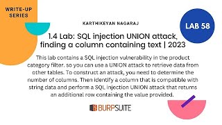 1.4 Lab: SQL injection UNION attack, finding a column containing text | 2023
