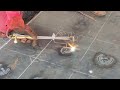 handheld oxy acetylene cutting on 25mm mild steel plate