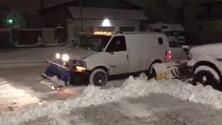 Astro van with a plow