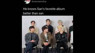 Wooyoung knows San's favourite album better than San 🤣