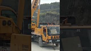 truck mountain crane on the move