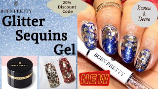 Glitter Sequins Nail Gel | BORN PRETTY | Review \u0026 Demo | DesignYourNailsByIsha