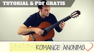 How to play ROMANCE ANONIMO | FREE PDF | EASY Tutorial CHORDS, TABS and, lyrics