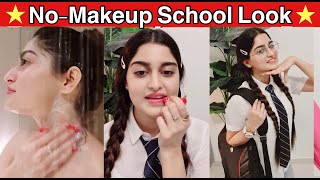 No-makeup SCHOOL Look in 5mns CHALLENGE!!! 😱😍 #shorts #youtubeshorts