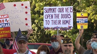 Dozens of protesters call on Governor Abbott to reopen VFWs